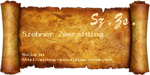Szohner Zseraldina névjegykártya